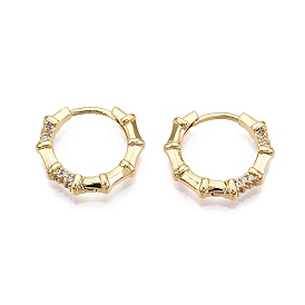 Кольцо с бамбуковой палочкой кубические цирконии серьги-кольца, украшения из латуни для женщин