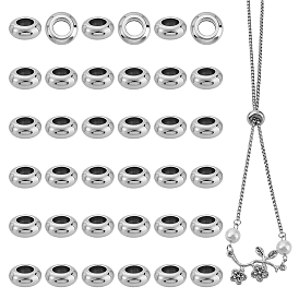 60шт 304 европейские бусины из нержавеющей стали, бусины с большим отверстием, рондель