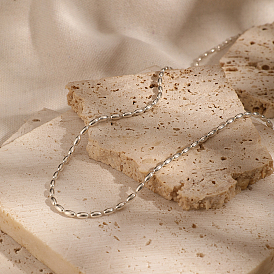 925 Sterling Silver Rice Bead Chain Necklaces for Layering