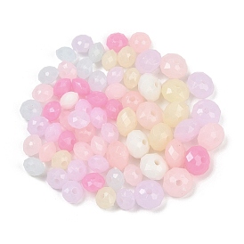 Пластиковые бусины, имитация желейных бусин, граненые, шайба