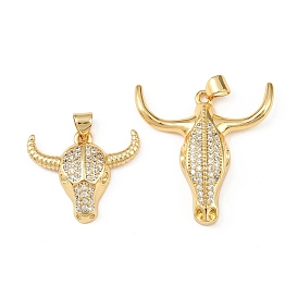 Латунные микропаве прозрачные подвески с фианитом, оберег на голову крупного рогатого скота, долговечный, без кадмия и без свинца