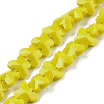 Непрозрачные цветные стеклянные бусины, бабочка, граненые