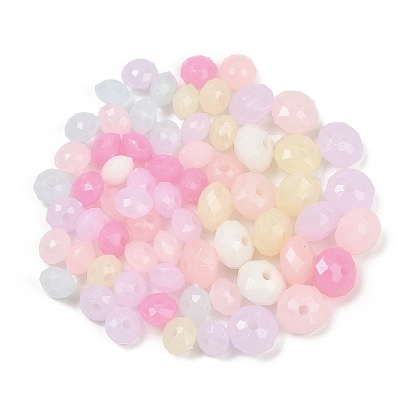 Пластиковые бусины, имитация желейных бусин, граненые, шайба