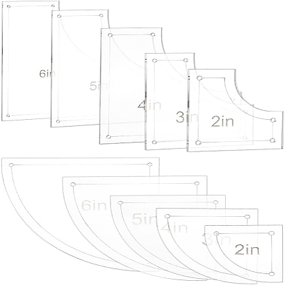 2~6 дюймовые прозрачные акриловые шаблоны для квилтинга, линейки для квилтинга, стегальные рамы, для нанесения виниловых и сублимационных рисунков на рубашки, разнообразные