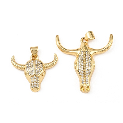 Латунные микропаве прозрачные подвески с фианитом, оберег на голову крупного рогатого скота, долговечный, без кадмия и без свинца