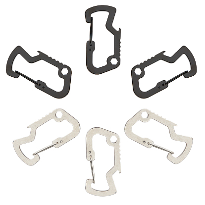 12pcs 2 fermoir porte-clés en acier inoxydable de style, avec fonction décapsuleur entreprise, rectangle