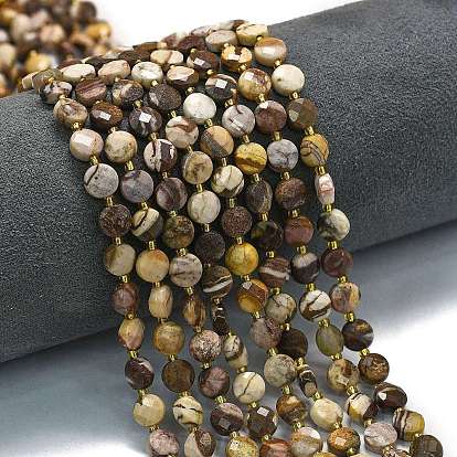 Природные зебры яшмы бисер нитей, с бисером, граненый ромб, плоско-круглые