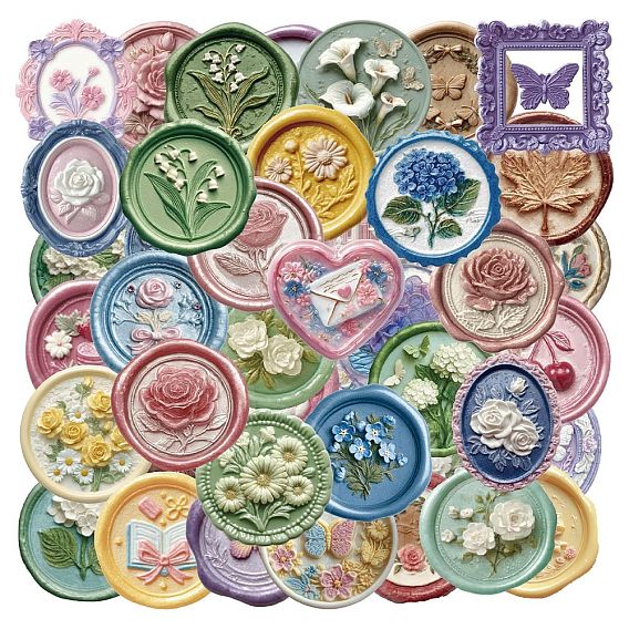 50шт. наклейки с цветами для домашних животных, самоклеящиеся наклейки, для чемодана, скейтборде, холодильник, шлем