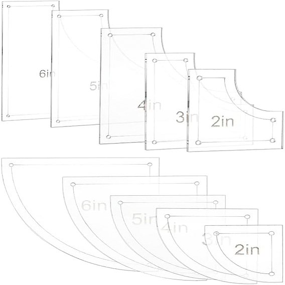 2~6 дюймовые прозрачные акриловые шаблоны для квилтинга, линейки для квилтинга, стегальные рамы, для нанесения виниловых и сублимационных рисунков на рубашки, разнообразные