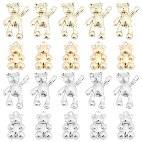 40 шт 4 подвески из сплава, медведь
