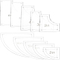 2~6 дюймовые прозрачные акриловые шаблоны для квилтинга, линейки для квилтинга, стегальные рамы, для нанесения виниловых и сублимационных рисунков на рубашки, разнообразные