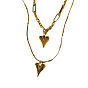 Geometric Zirconia Necklace - Layered Choker for Women with Copper Gold Plating