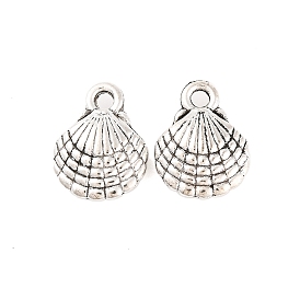 Tibetan Style Alloy Charms, Cadmium Free & Lead Free, Shell, 13x10x3.5mm, Hole: 2mm, about 934pcs/1000g