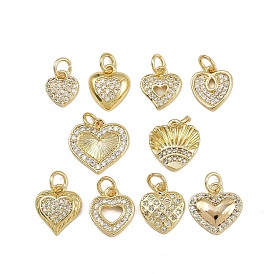 Латунные микро проложить кубического циркония подвески, сердце прелести, с целью перехода в кольце
