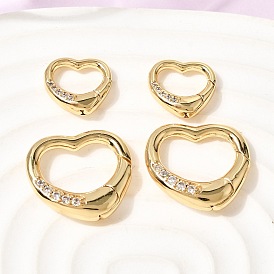 Латунный микро pave прозрачный кубический цирконий пружинные кольца, сердце