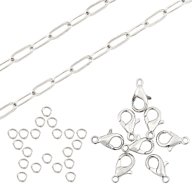 Наборы для самостоятельного изготовления украшений из цепочки-скрепки, в том числе 5 латунные цепочки со скрепками, застежка из когтя и лобстера из цинкового сплава