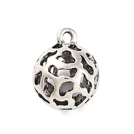 Tibetan Style Alloy Pendants, Lead Free & Cadmium Free, Round Charms