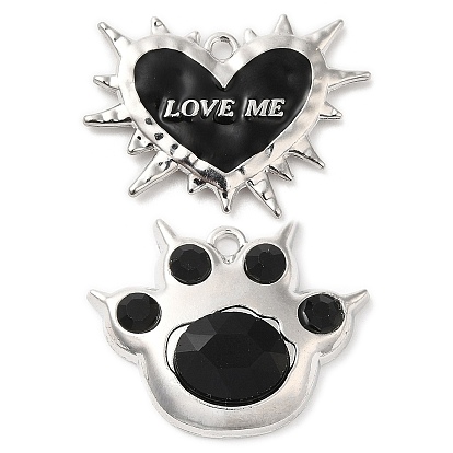 Подвески из эмали и сплава, платина, шарма сердца