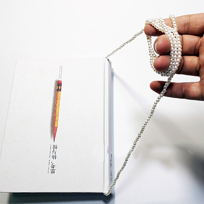 Plastic Imitation Pearl Beads Bag Chain Shoulder, with Metal Clasps, for Bag Straps Replacement Accessories