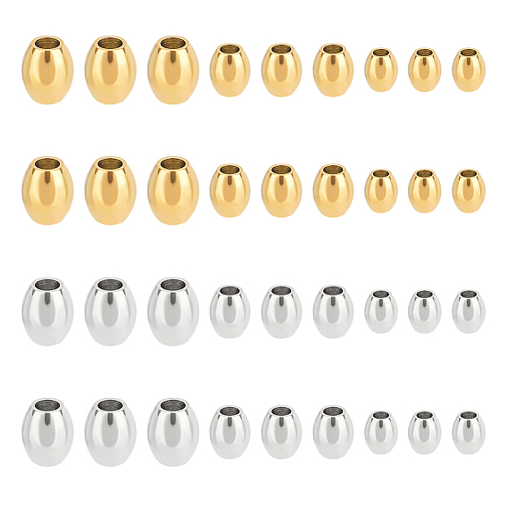 48шт 6 стиль 304 бусины из нержавеющей стали, баррель