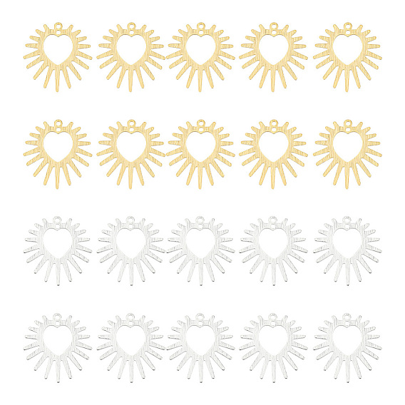 20 шт. 2 цвета латунные подвески, без кадмия и без свинца, шарма сердца