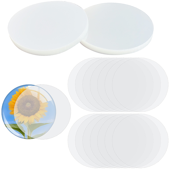 300шт. прозрачная защитная пленка для значка питомца, плоско-круглые