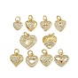 Латунные микро проложить кубического циркония подвески, сердце прелести, с целью перехода в кольце