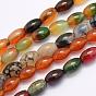 Natural Agate Beads Strands, Dyed & Heated, Oval