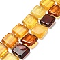 Янтарные шарики нити, квадратный, с бисером