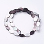Natural Black Lip Shell Beads Strands, Oval