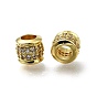 Латунь микропаве прозрачный кубический цирконий европейский бисер, бусины с большим отверстием, колонка, долговечный, стойки покрытие, без свинца и без кадмия