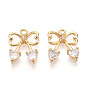 Латунные микро проложить кубического циркония прелести, бантом