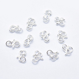 925 зажимные элементы из стерлингового серебра, S-крючок застежки