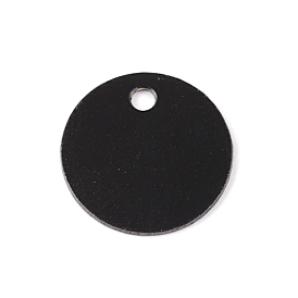Vacuum Plating 304 Stainless Steel Charms, Blank Stamping Tag, Flat Round, 10x0.8mm, Hole: 1.2mm