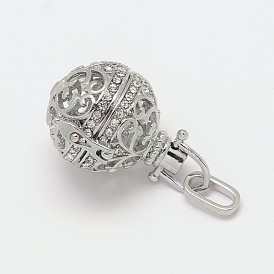 Подвески из латунной стразы, для ожерелья, без свинца, без никеля и без кадмия, 29x22 мм, отверстия: 9x4 mm, Внутренний диаметр: 16 mm