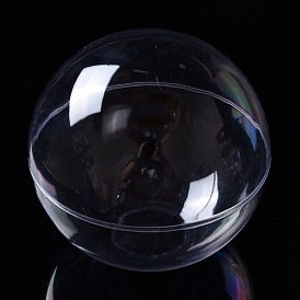 Transparent Plastic Bead Storage Containers, Fillable Plastic Bauble Christmas Ornament, Round