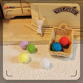 Yarn Ball & Resin Storage Basket Model, Micro Landscape Home Dollhouse Accessories, Pretending Prop Decorations