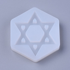 Food Grade Silicone Molds, Resin Casting Molds, For UV Resin, Epoxy Resin Jewelry Making, for Jewish, Hexagram with Star of David
