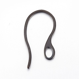 Stainless Steel Earring Hooks Ion Plating(IP), with Horizontal Loop