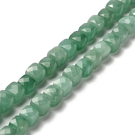 Естественный зеленый авантюрин бисер нитей, граненые, кубические
