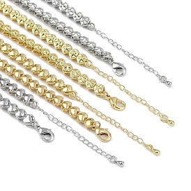 Rack Plating Brass Star/Heart Link Chain Necklaces for Women, Long-Lasting Plated, Lead Free & Cadmium Free