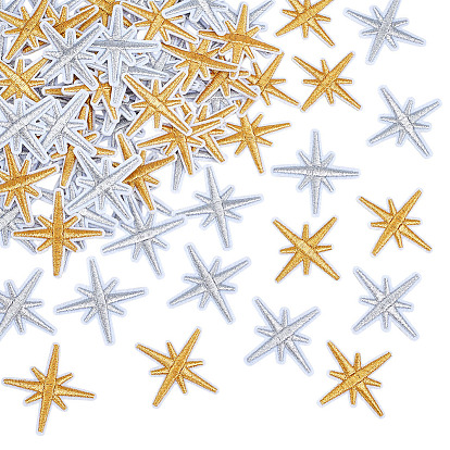 120 шт 2 цвета компьютеризированная вышивка ткань утюг / пришивание заплат, аппликация, аксессуары для костюма, восемь звезда