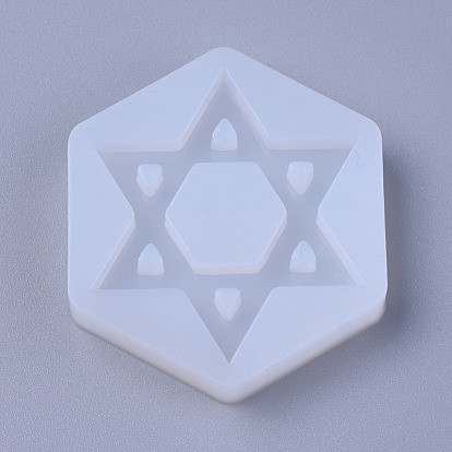 Food Grade Silicone Molds, Resin Casting Molds, For UV Resin, Epoxy Resin Jewelry Making, for Jewish, Hexagram with Star of David