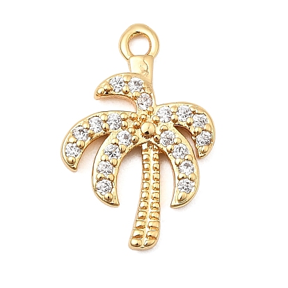Латунные микропаве прозрачные подвески с фианитом, очарование кокосовой пальмы, без никеля 