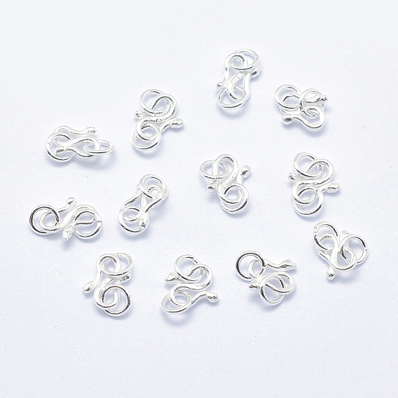 925 зажимные элементы из стерлингового серебра, S-крючок застежки