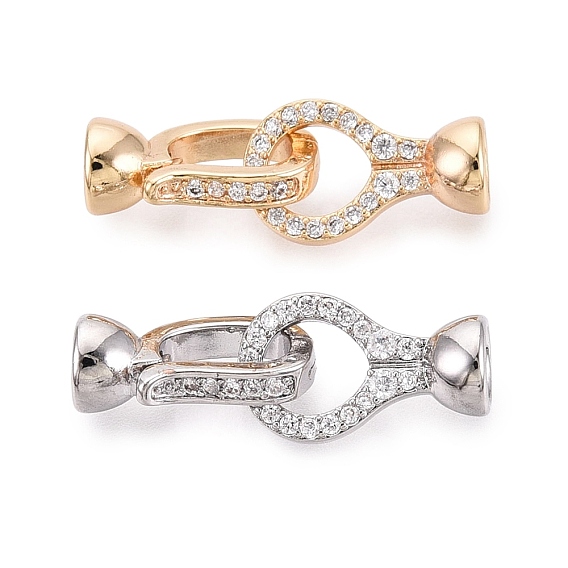 Латунное микропейв, прозрачный кубический цирконий, складные застежки, слеза