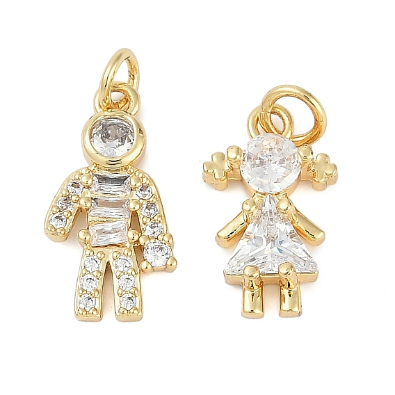 Подвеска из латуни с микропаве из кубического циркония, без свинца и без кадмия, долговечный, шармы в форме человека , с целью перехода в кольце