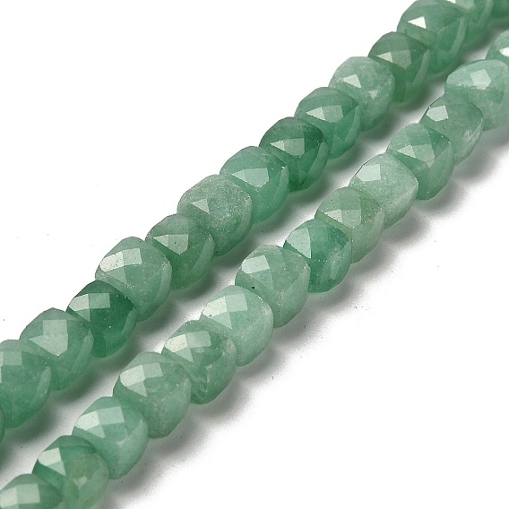 Естественный зеленый авантюрин бисер нитей, граненые, кубические