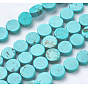 Natural Magnesite Beads Strands, Dyed, Flat Round