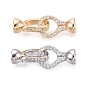Латунное микропейв, прозрачный кубический цирконий, складные застежки, слеза